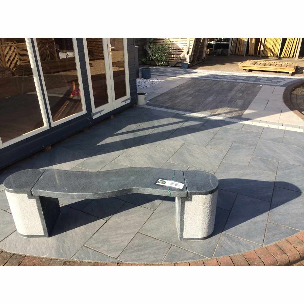 Bradstone Mode Profiled Porcelain Paving In Dark Grey 3 Size Patio